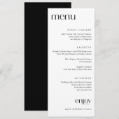 Menu Simple Mariage Moderne et Élégant (Devant / Derrière)
