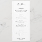 Menu Simple Mariage Moderne Noir et Blanc (Devant)