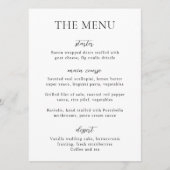 Menu Simple Mariage Moderne Noir et Blanc (Devant)