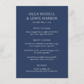 Menu Simple mariage naval et crème moderne (Devant)