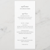 Menu Simple Mariage Nom de l'Invité Noir et Blanc (Devant)