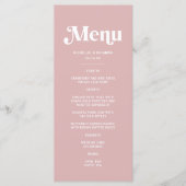 Menu Simple Mariage Rose Poussiéreux (Devant)