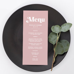 Menu Simple Mariage Rose Poussiéreux