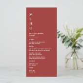 Menu Simple Mariage Rouge Foncé (Debout devant)