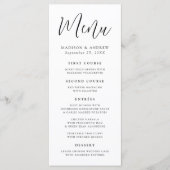 Menu Simple Mariage Script Calligraphié (Devant)