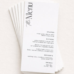 Menu Simple Mariage Vieux argent noir et blanc
