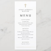 Menu Simple Minimal Gold Cross Baptism (Devant)