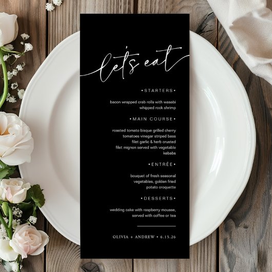 Menu Simple minimaliste et moderne | MARIAGE