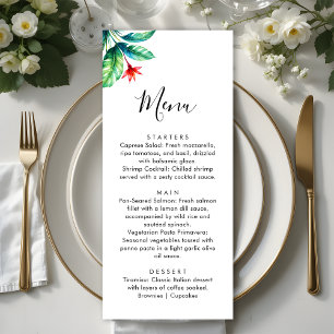 Menu Simple minimaliste Mariage de verdure tropicale
