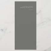 Menu simple minimaliste Mariage gris foncé (Dos)