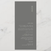 Menu simple minimaliste Mariage gris foncé (Devant)