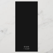 Menu Simple minimaliste Mariage noir blanc (Dos)