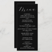 Menu Simple minimaliste Mariage noir blanc (Devant / Derrière)