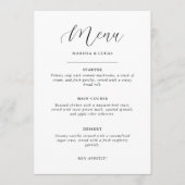 Menu Simple minimaliste Mariage noir et blanc (Devant)