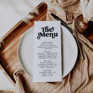 Menu simple minimaliste rétro Mariage