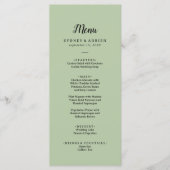 Menu Simple minimaliste|Sage Mariage Dinner (Devant)