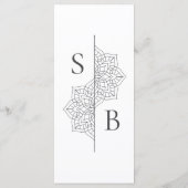 Menu Simple moderne Boho Monogramme Mandala Mariage (Dos)