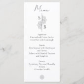 Menu Simple moderne Boho Monogramme Mandala Mariage (Devant)