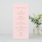 Menu Simple moderne Calligraphie Blush et Brown (Debout devant)