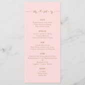 Menu Simple moderne Calligraphie Blush et Brown (Devant)
