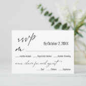 Menu Simple moderne Choix Carte RSVP Mariage Turqu (Debout devant)