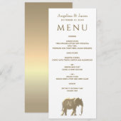 Menu Simple Moderne Mariage en Or (Devant / Derrière)