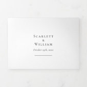 Menu Simple Moderne Minimal Mariage RSVP Tout En U (Page de couverture)