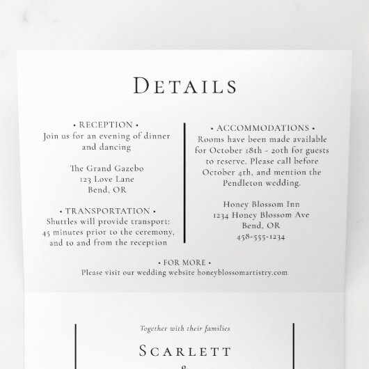 Menu Simple Moderne Minimal Mariage RSVP Tout En U (Intérieur en premier)