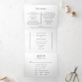 Menu Simple Moderne Minimal Mariage RSVP Tout En U (Intérieur)