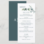 Menu Simple Moderne Minimaliste Branche d'Eucalyptus (Devant / Derrière)