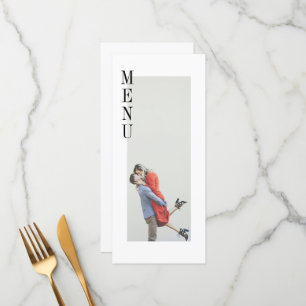 Menu Simple Moderne Minimaliste Photo Mariage Dîner Men
