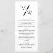 Menu Simple Moderne Monogramme Soirée Mariage (Devant)