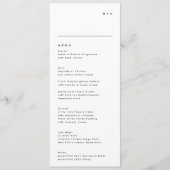 Menu Simple moderne noir blanc Mariage Monogramme (Devant)