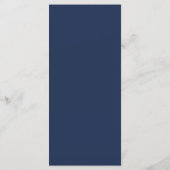 Menu Simple Monogramme Bleu Marine Élégant de Mariage (Dos)