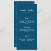 Menu Simple Navy Blue Mariage (Devant / Derrière)