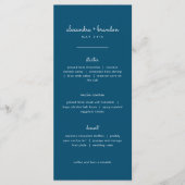 Menu Simple Navy Blue Mariage (Devant)