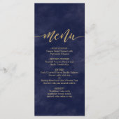 Menu Simple Navy Watercolor & Gold Foil Mariage (Devant)