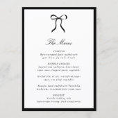 Menu Simple Nœud Papillon Mariage Classique (Devant)