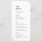 Menu Simple Noir & Blanc Élégant dîner de mariage Nourr (Devant / Derrière)