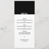 Menu simple noir et blanc mariage (Devant)