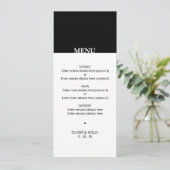 Menu simple noir et blanc mariage (Debout devant)