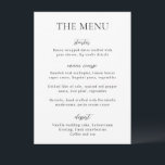 Menu Simple noir et blanc Mariage moderne<br><div class="desc">Menu de mariage moderne au design simple mais élégant.</div>