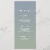 Menu Simple Ombre Dusty Blue & Green Mariage (Devant)