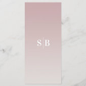 Menu Simple Ombre Mauve & Gardenia Mariage blanc (Dos)