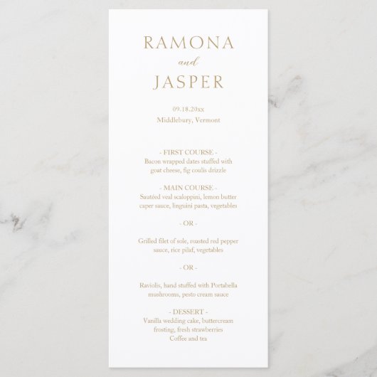 Menu Simple Or Moderne Mariage Gras (Devant)