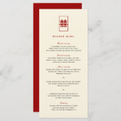 Menu Simple Rectangle double bonheur Mariage chinois (Devant / Derrière)
