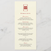 Menu Simple Rectangle double bonheur Mariage chinois (Devant)