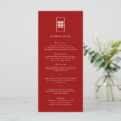Menu Simple Rectangle double bonheur Mariage chinois (Debout devant)