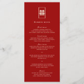 Menu Simple Rectangle double bonheur Mariage chinois (Devant)