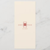 Menu Simple Rectangle double bonheur Mariage chinois (Dos)
